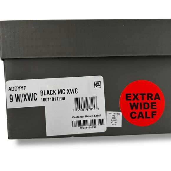 NEW Macy's Black Leather Tall Boots Size 9W XWC Wide Calf Knee High Riding NWT - Picture 7 of 7